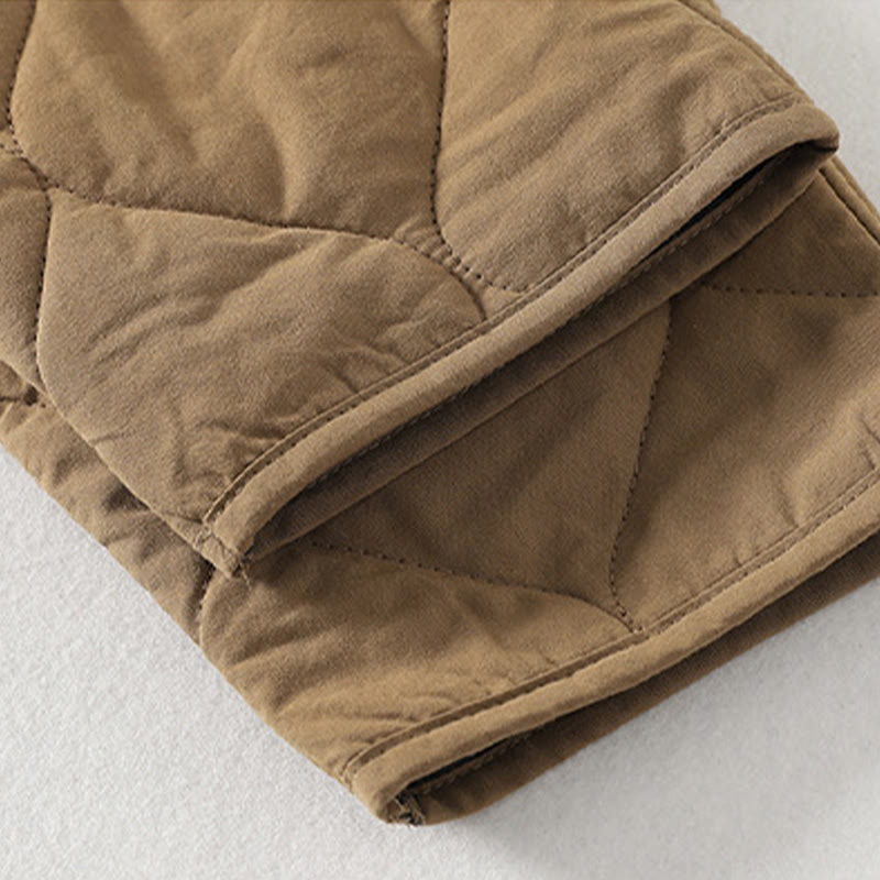 Cappotto da donna in cotone con tasche, maniche lunghe, scollo a V, bottoni semplici , Buddha Stones - image 4