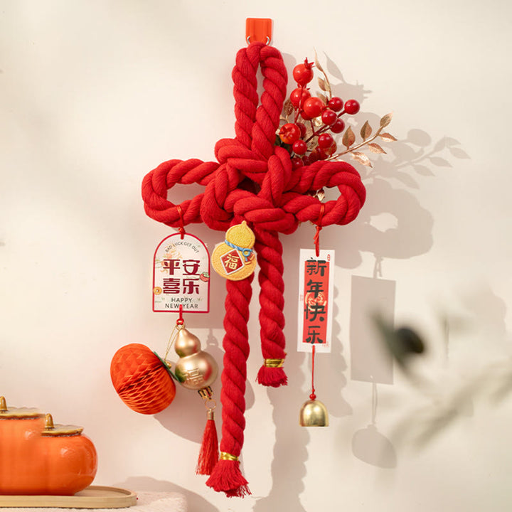 Buddha Stones Anno del Cavallo Leone Danzante Carattere Fu Decorazione Cinese della Fortuna - Zucca da ricamo di medie dimensioni 20*40 cm - image 9