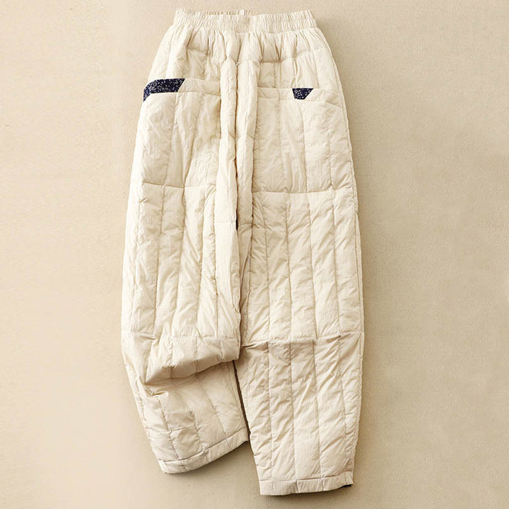 Pantaloni termici invernali patchwork in cotone da donna Buddha Stones con tasche - Seta di mais - US8-10, UK/AU12-14, EU40-42 (2XL) - image 0