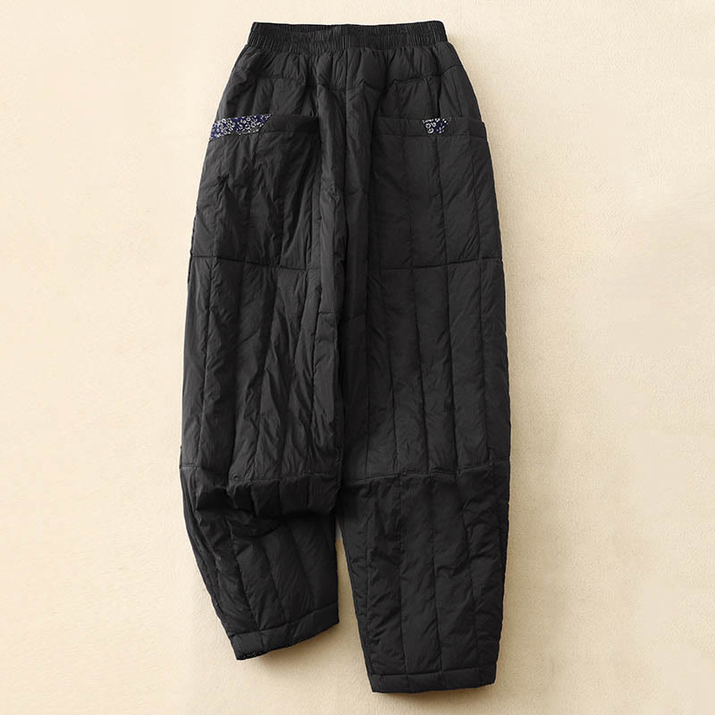 Pantaloni termici invernali patchwork da donna Buddha Stones con tasche - Nero - US8-10, UK/AU12-14, EU40-42 (2XL) - image 8