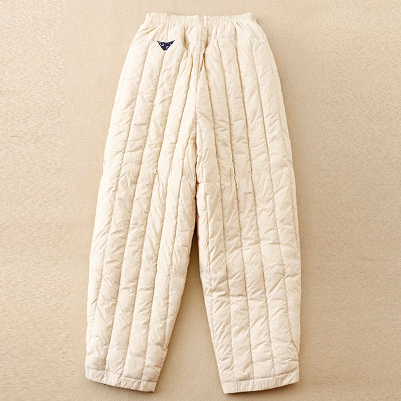 Pantaloni termici invernali patchwork da donna Buddha Stones con tasche - image 1