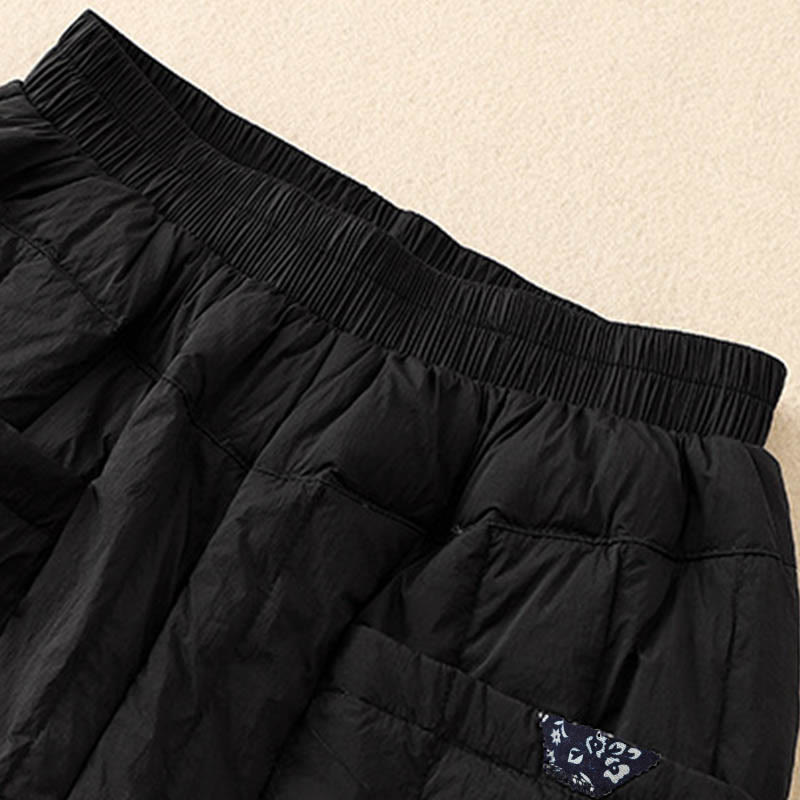 Pantaloni termici invernali patchwork da donna Buddha Stones con tasche - image 9