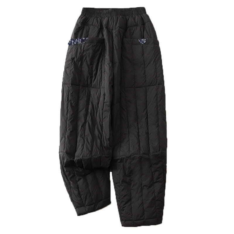 Pantaloni termici invernali patchwork da donna Buddha Stones con tasche - image 12