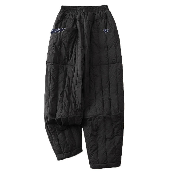 Pantaloni termici invernali patchwork da donna Buddha Stones con tasche - image 12