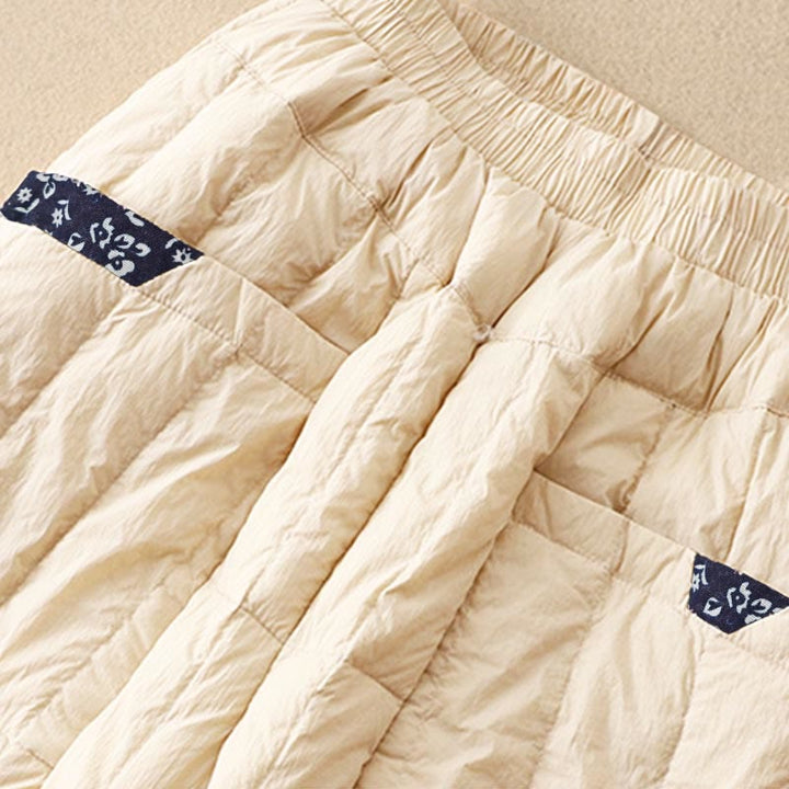 Pantaloni termici invernali patchwork da donna Buddha Stones con tasche - image 2