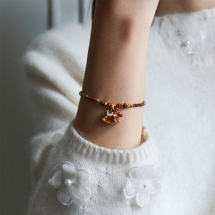 Braccialetto della Grazia con varie perle di rame che gocciolano olio dell'anno del cavallo Buddha Stones - image 6