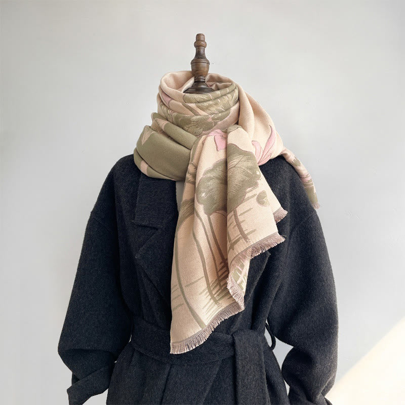 Sciarpa scialle accogliente con motivo a libellula e pesce koi Buddha Stones autunnali - image 14