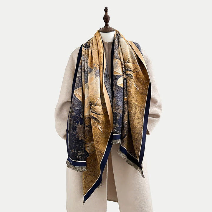 Sciarpa morbida con motivo a farfalla e magnolia invernale Buddha Stones - image 7