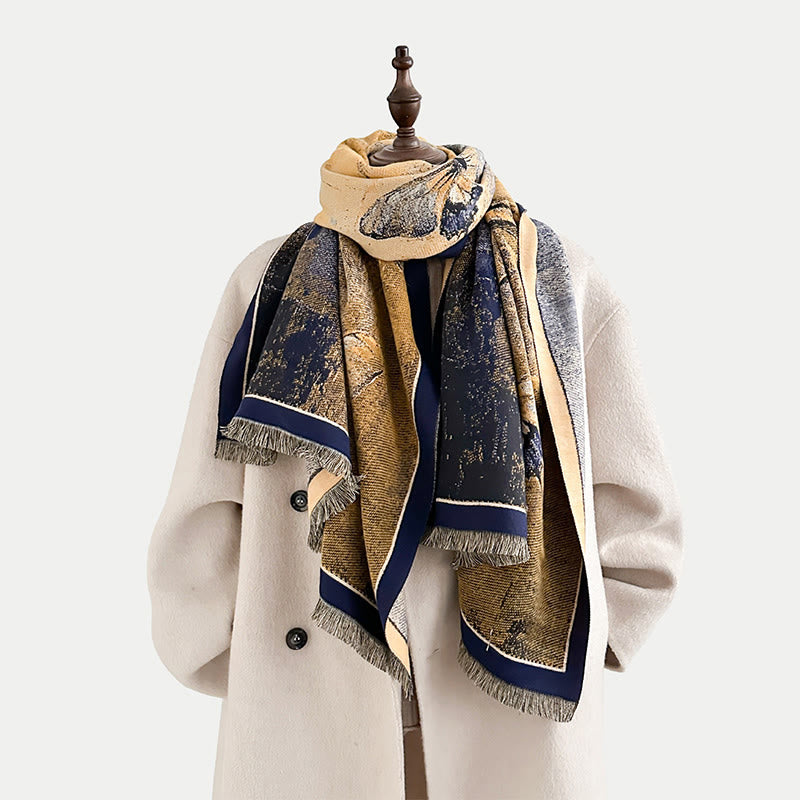 Sciarpa morbida con motivo a farfalla e magnolia invernale Buddha Stones - image 6