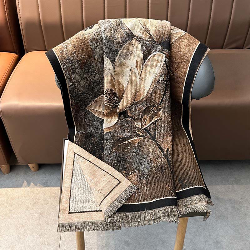 Sciarpa morbida con motivo a farfalla e magnolia invernale Buddha Stones - image 10