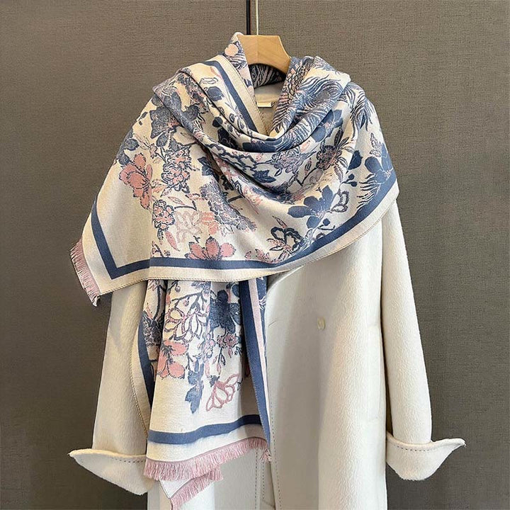 Sciarpa morbida con motivo a fiori di fenice autunnale Buddha Stones - image 9