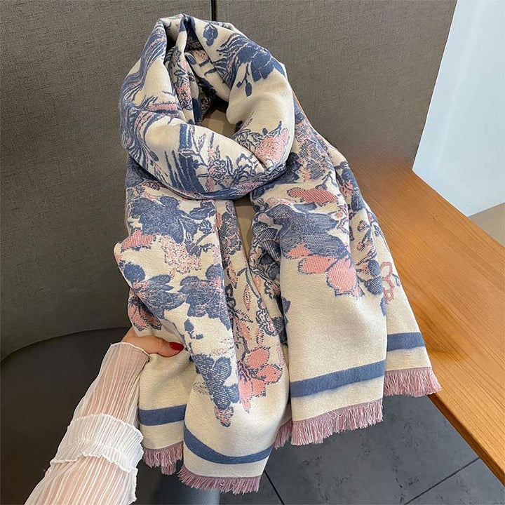 Sciarpa morbida con motivo a fiori di fenice autunnale Buddha Stones - image 11