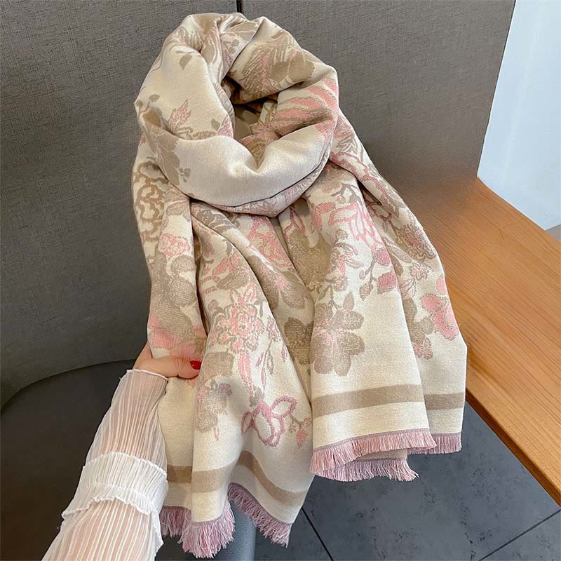 Sciarpa morbida con motivo a fiori di fenice autunnale Buddha Stones - image 7