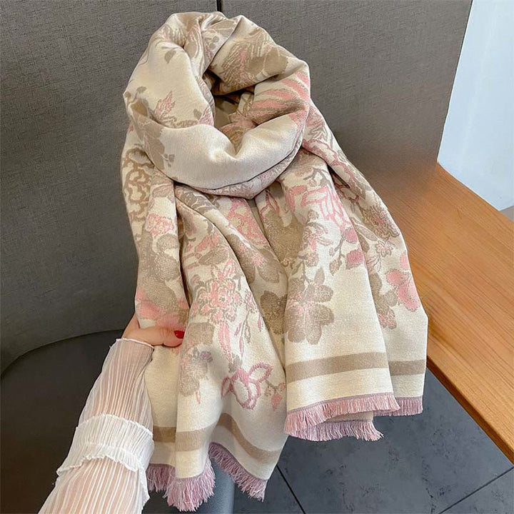 Sciarpa morbida con motivo a fiori di fenice autunnale Buddha Stones - image 7