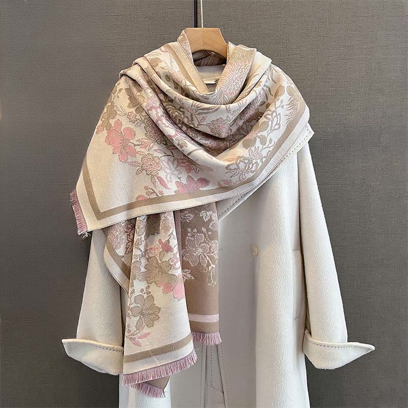 Sciarpa morbida con motivo a fiori di fenice autunnale Buddha Stones - image 5