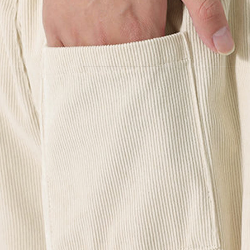 Pantaloni harem da uomo in velluto a coste tinta unita con tasche Buddha Stones Fall - image 17