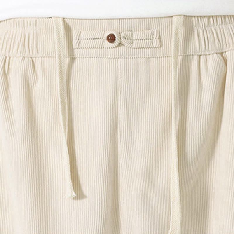 Pantaloni harem da uomo in velluto a coste tinta unita con tasche Buddha Stones Fall - image 16