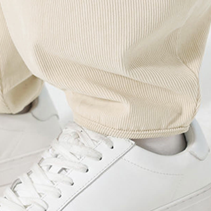 Pantaloni harem da uomo in velluto a coste tinta unita con tasche Buddha Stones Fall - image 18