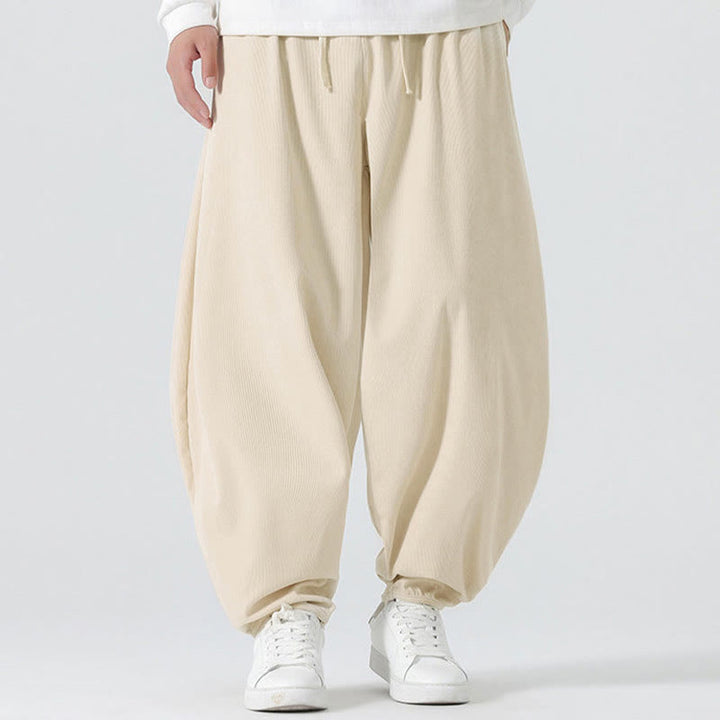 Pantaloni harem da uomo in velluto a coste tinta unita con tasche Buddha Stones Fall - image 14