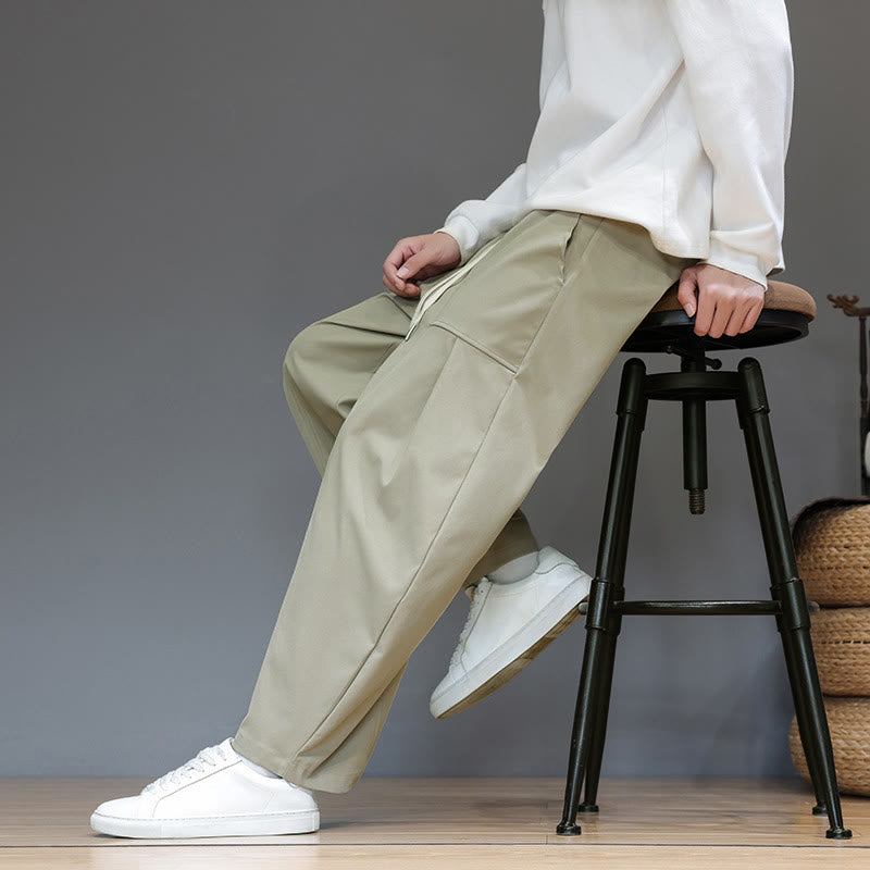 Pantaloni harem da uomo in cotone color puro con tasche , Buddha Stones Fall - image 8