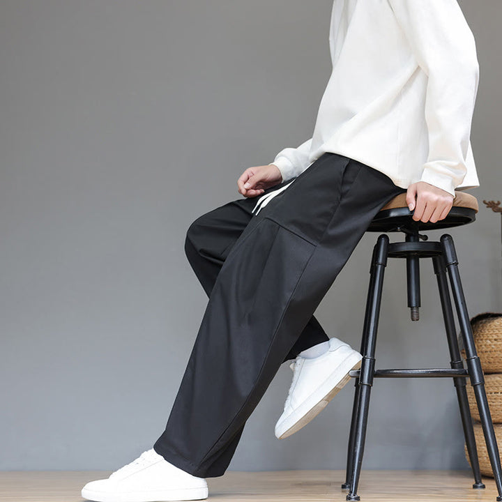 Pantaloni harem da uomo in cotone color puro con tasche , Buddha Stones Fall - image 29