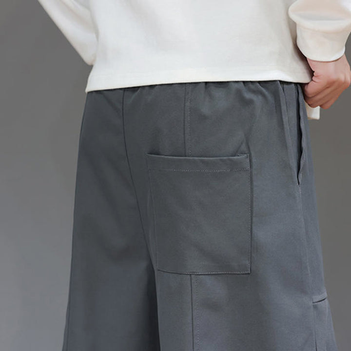 Pantaloni harem da uomo in cotone color puro con tasche , Buddha Stones Fall - image 20