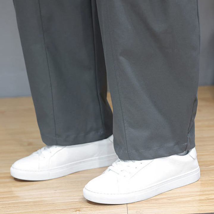 Pantaloni harem da uomo in cotone color puro con tasche , Buddha Stones Fall - image 21