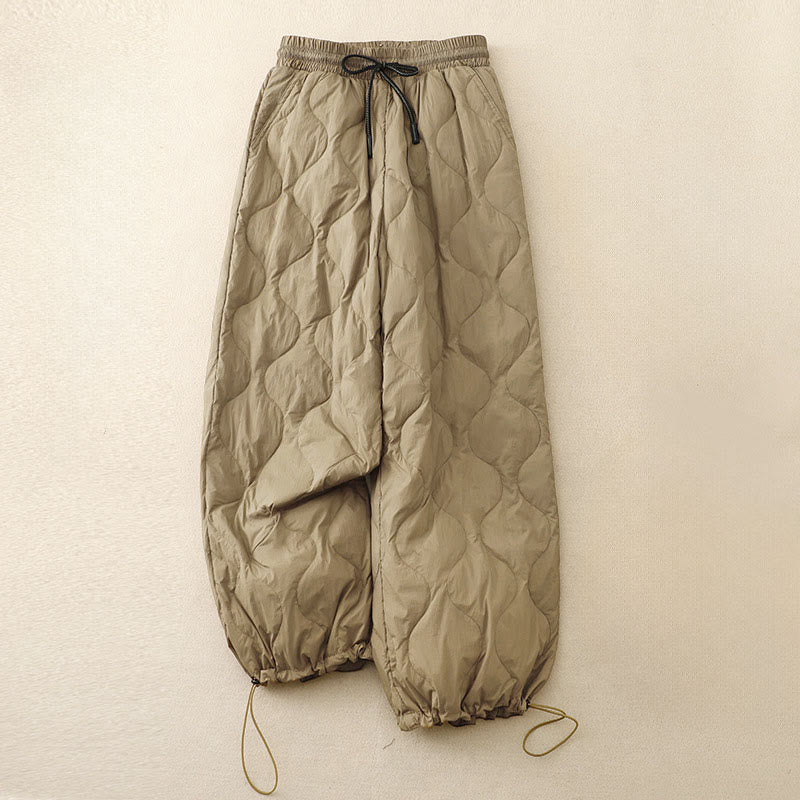 Pantaloni da donna caldi con tasche e linee curve invernali Buddha Stones alla caviglia - Abbronzatura - US8-10, UK/AU12-14, EU40-42 (2XL) - image 0