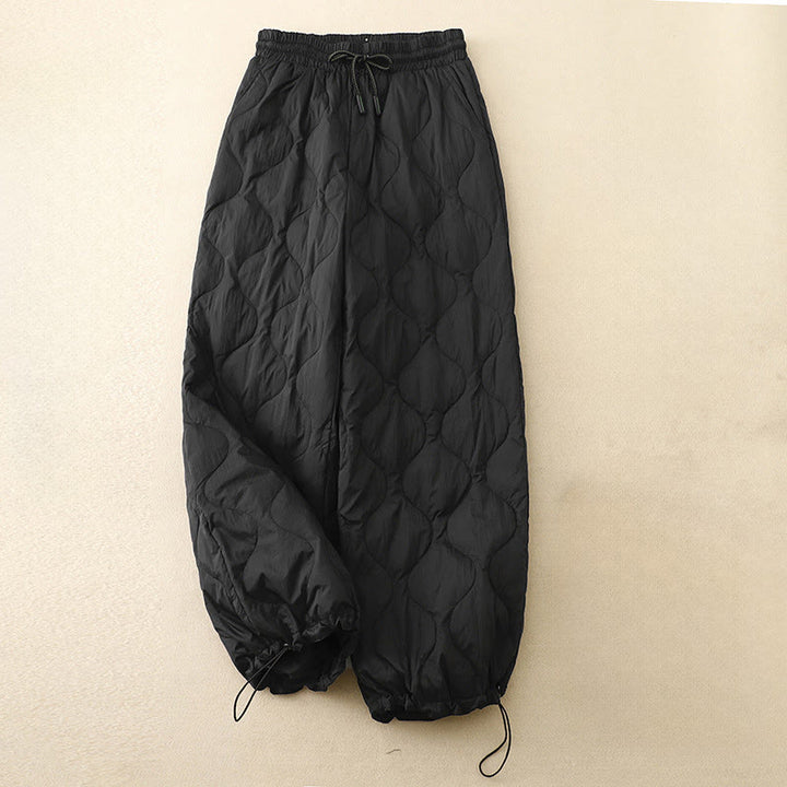 Pantaloni da donna caldi con tasche e linee curve invernali Buddha Stones alla caviglia - Nero - US8-10, UK/AU12-14, EU40-42 (2XL) - image 8
