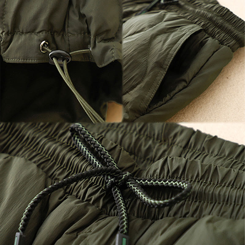 Pantaloni da donna caldi con tasche e linee curve invernali Buddha Stones alla caviglia - image 15