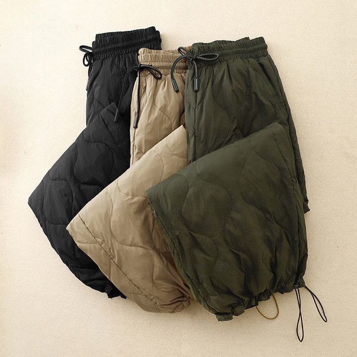 Pantaloni da donna caldi con tasche e linee curve invernali Buddha Stones alla caviglia - image 17