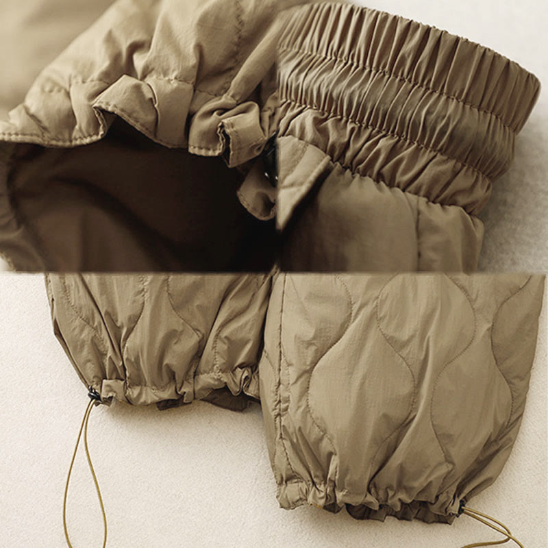 Pantaloni da donna caldi con tasche e linee curve invernali Buddha Stones alla caviglia - image 7