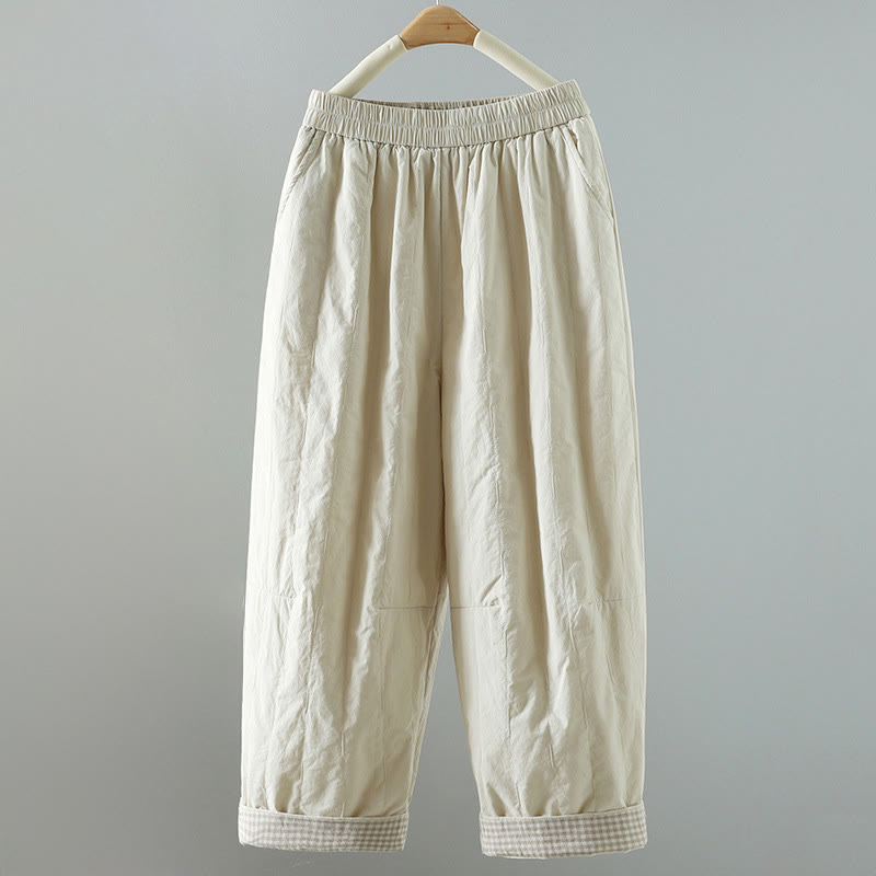 Pantaloni harem da donna in cotone con tasche, linee dritte e strisce, Buddha Stones - Bianco - US8-10, UK/AU12-14, EU40-42 (2XL) - image 12