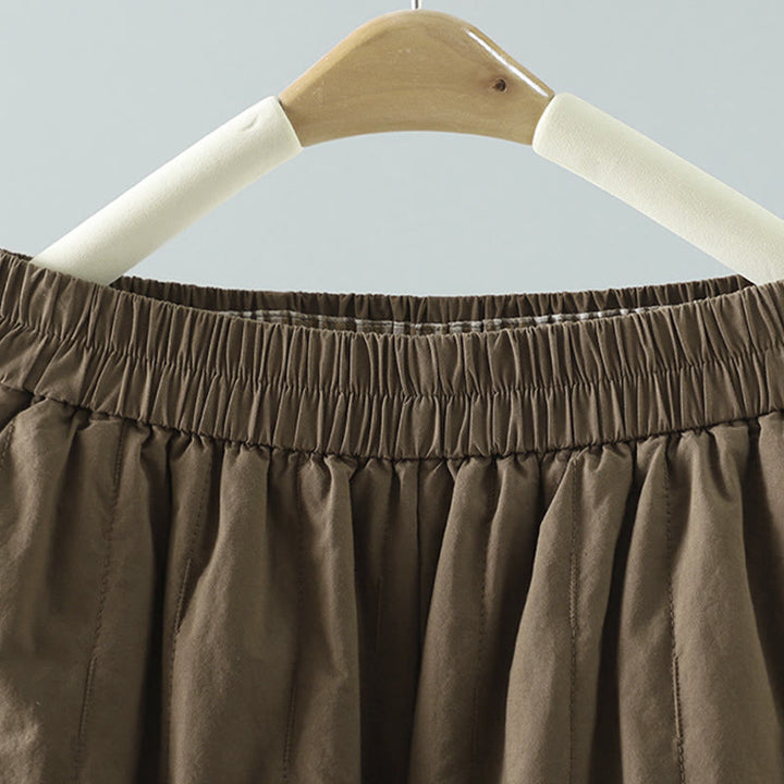 Pantaloni harem da donna in cotone con tasche, linee dritte e strisce, Buddha Stones - image 1