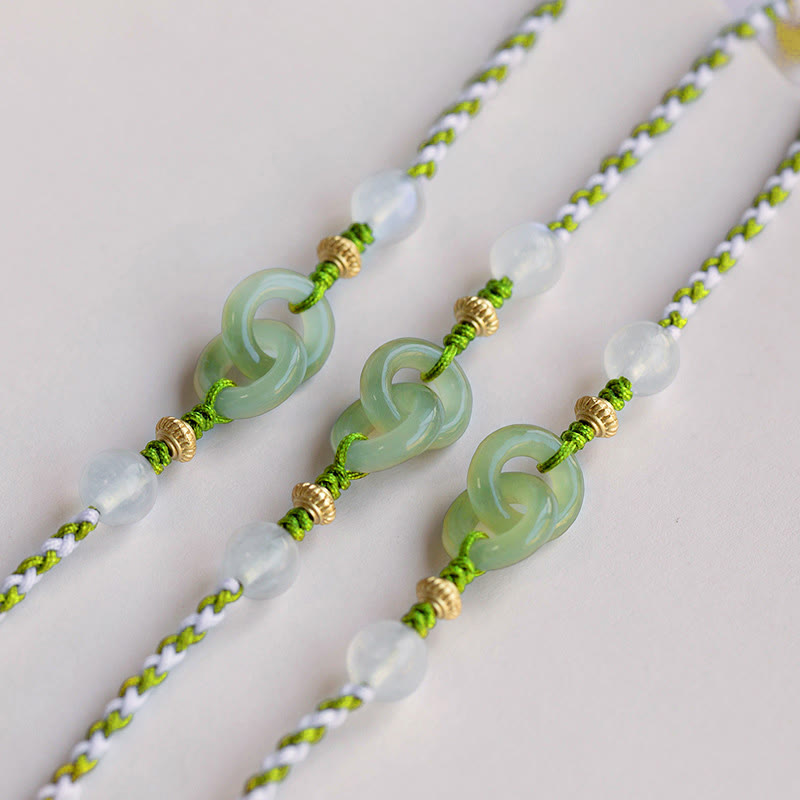 Braccialetto con fibbia della pace, amore, calma e corda intrecciata Buddha Stones - image 3