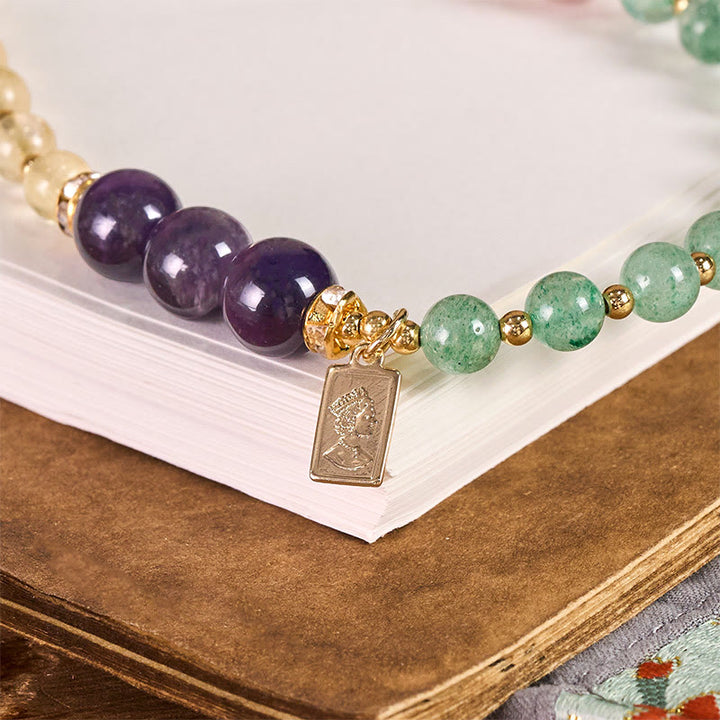 Buddha Stones, quarzo citrino, verde fragola, ciondolo della regina, portachiavi calmo, decorazione da appendere al telefono - image 1