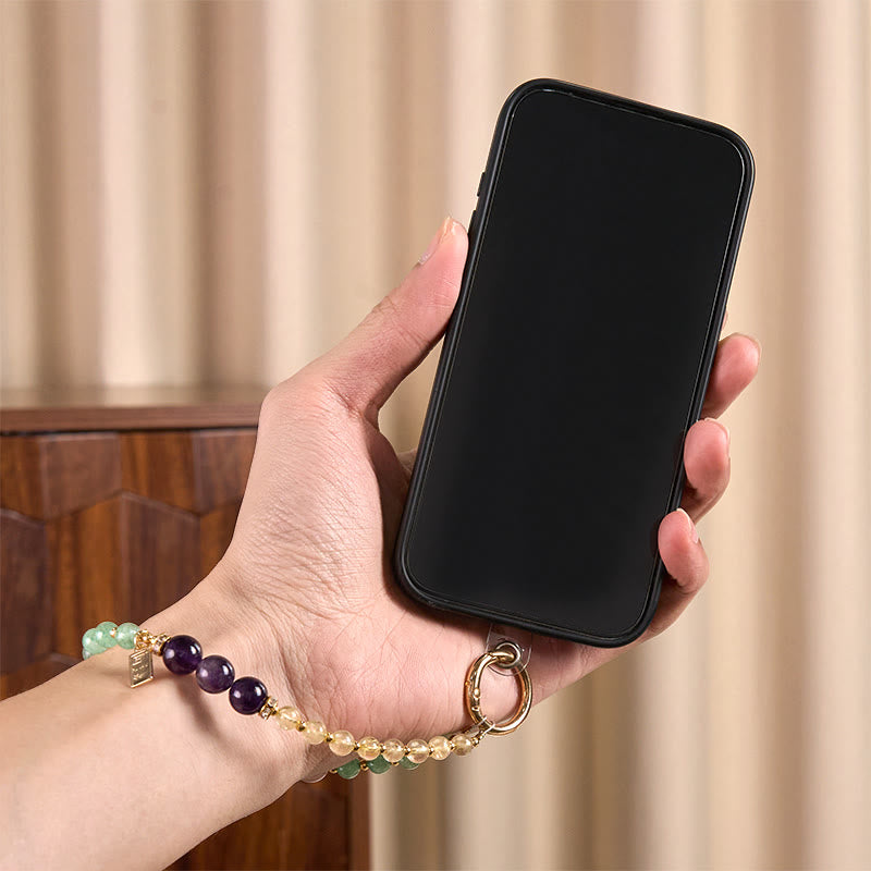 Buddha Stones, quarzo citrino, verde fragola, ciondolo della regina, portachiavi calmo, decorazione da appendere al telefono - image 4