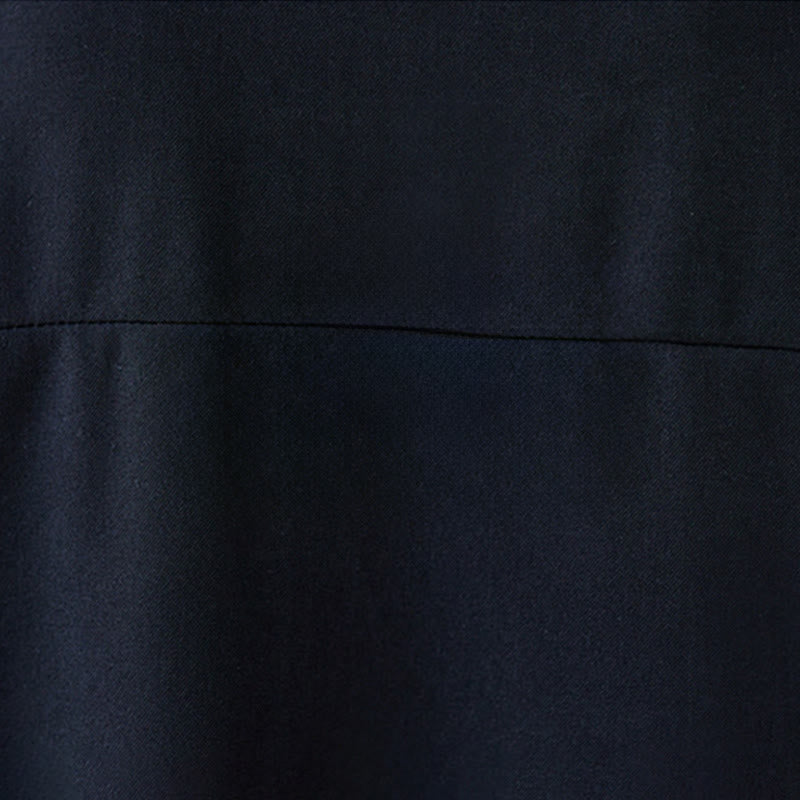 Camicia da donna in cotone a maniche lunghe con risvolto e bottoni a rana, tinta unita, Buddha Stones, nera - image 8