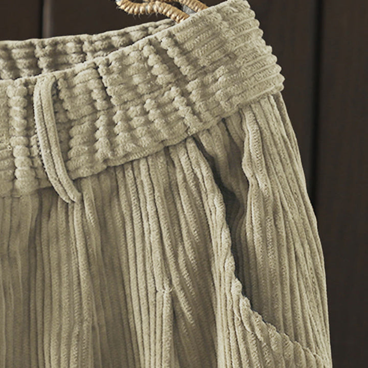 Pantaloni harem invernali da donna in velluto a coste di cotone con vita alta e fodera in pile, con tasche , Buddha Stones - image 19