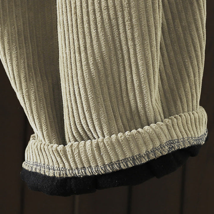 Pantaloni harem invernali da donna in velluto a coste di cotone con vita alta e fodera in pile, con tasche , Buddha Stones - image 21