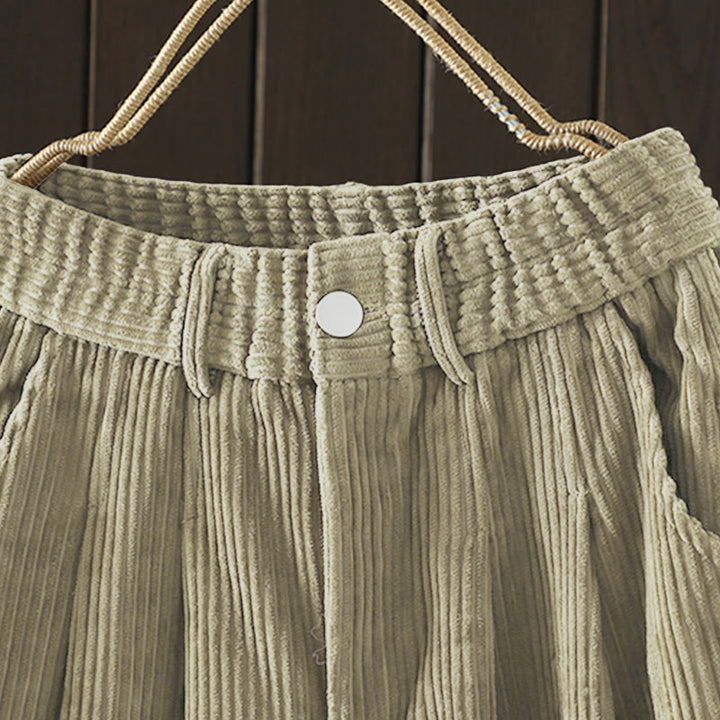 Pantaloni harem invernali da donna in velluto a coste di cotone con vita alta e fodera in pile, con tasche , Buddha Stones - image 20