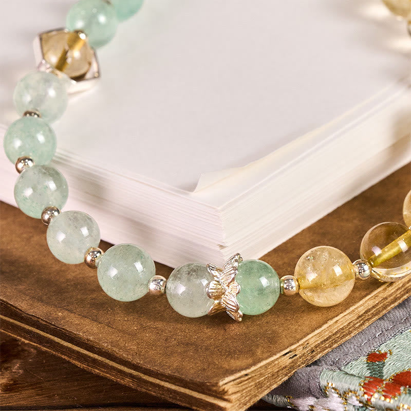 Buddha Stones, quarzo citrino verde fragola, perline, portachiavi lenitivo, decorazione da appendere al telefono - image 1