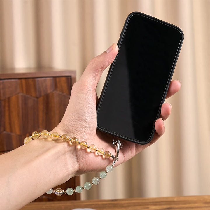 Buddha Stones, quarzo citrino verde fragola, perline, portachiavi lenitivo, decorazione da appendere al telefono - image 4