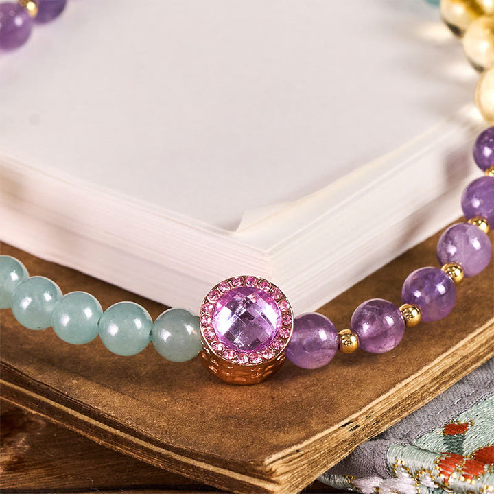 Buddha Stones, ametista, avventurina verde, portachiavi per consapevolezza spirituale, decorazione da appendere al telefono - image 1