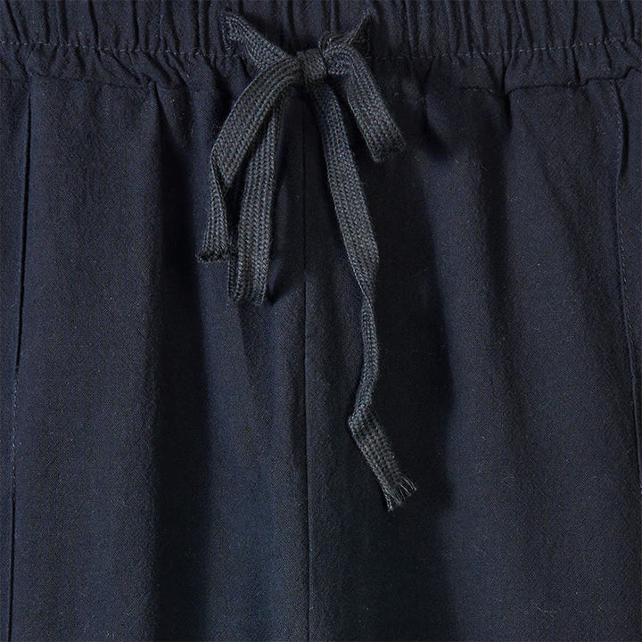 Pantaloni da uomo in cotone con tasche e bottoni laterali in tinta unita con Buddha Stones - image 5