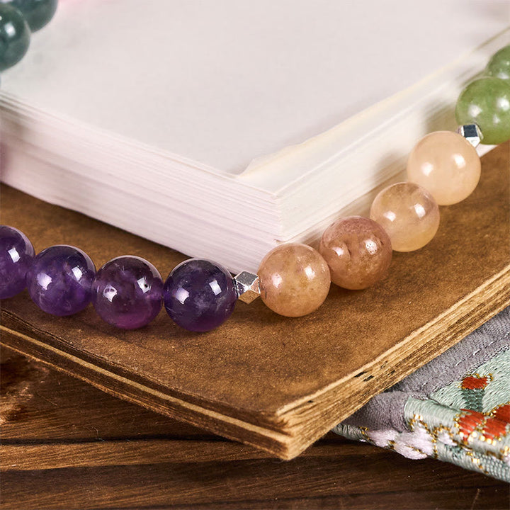 Buddha Stones con perline in ametista naturale da 8 mm, decorazione da appendere al telefono - image 2