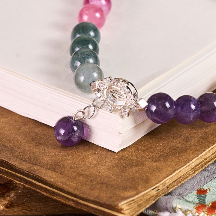 Buddha Stones con perline in ametista naturale da 8 mm, decorazione da appendere al telefono - image 1