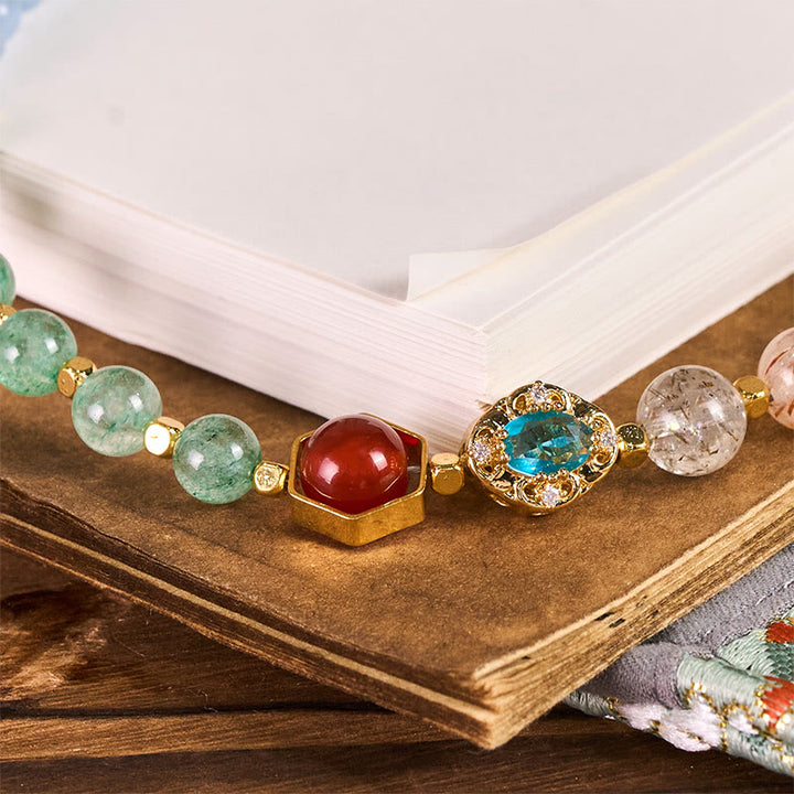 Portachiavi con perline di calcedonio blu, cristallo Buddha Stones , decorazione da appendere al telefono - image 1