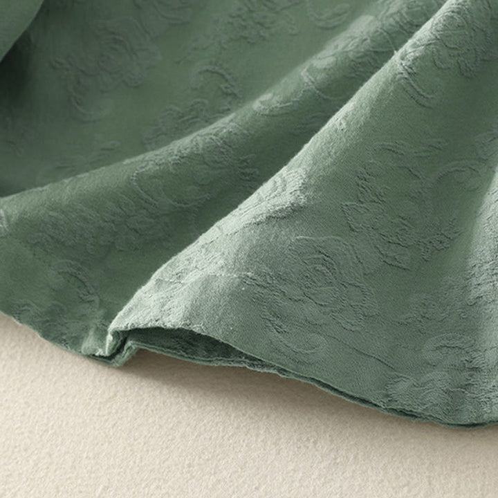 Camicia da donna in cotone e lino con bottoni, manica lunga, in jacquard con bottoni diagonali Buddha Stones - image 10