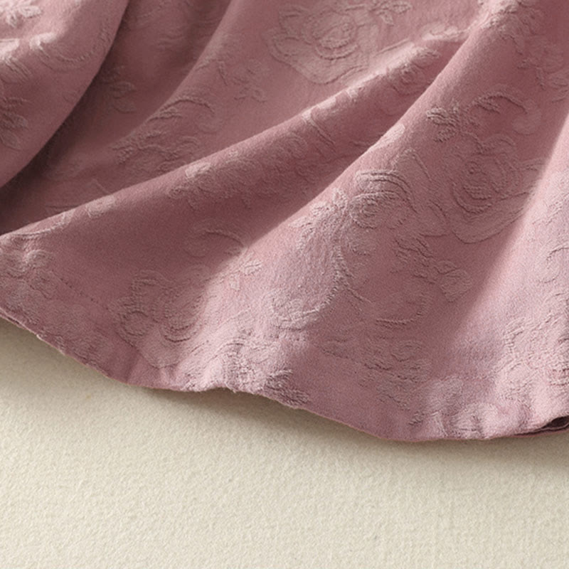 Camicia da donna in cotone e lino con bottoni, manica lunga, in jacquard con bottoni diagonali Buddha Stones - image 17